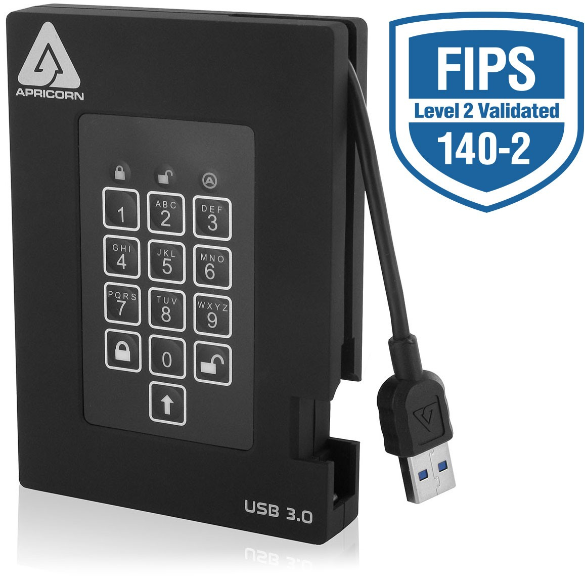 Details about Apricorn Aegis Padlock Fortress 2000GB Black external hard  drive - A25-3PL256