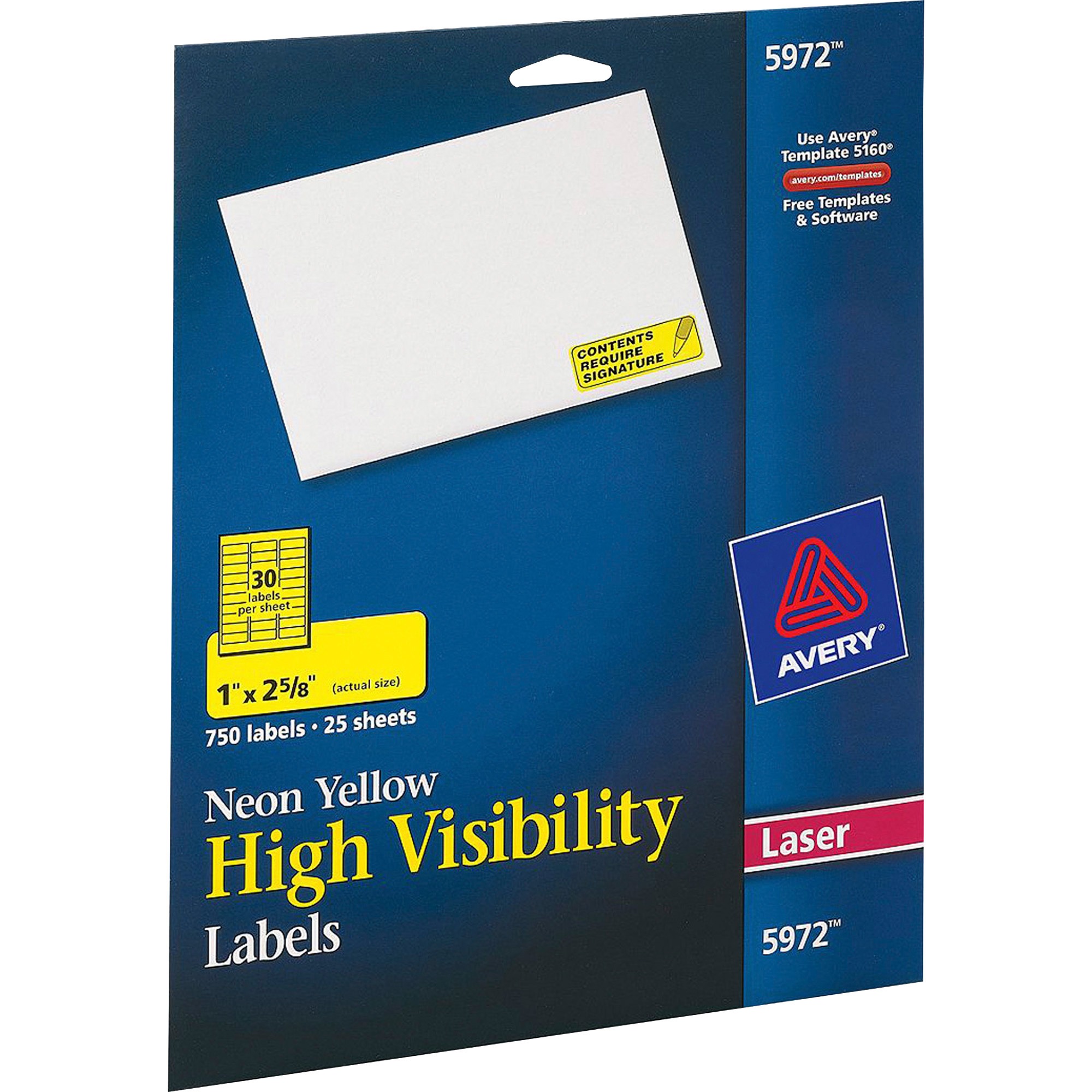 Avery Neon Rectangular Labels for Laser and/or Inkjet Printers - 5972 ...